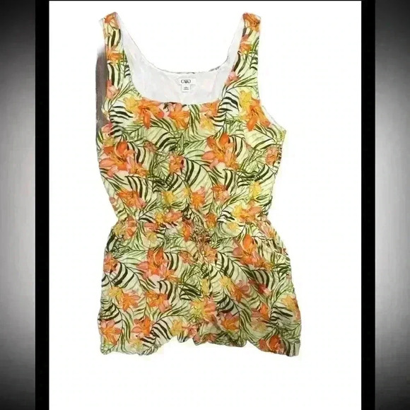 Cato Tropical Print Romper With Pockets - Picture 1 of 3